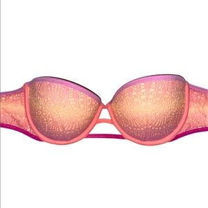 VICTORIA’S SECRET Warm Ombre Lace Strappy Fabulous Bikini Top Size 32D